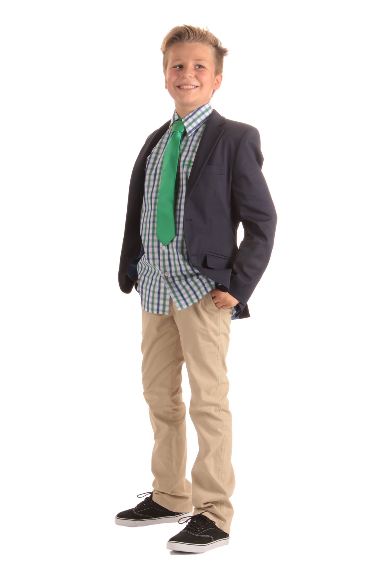 1/2-Arm-Boys-Hemd Slim-Fit